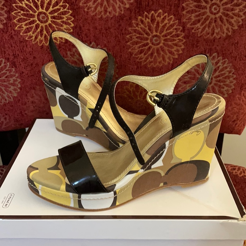 Unworn - Coach vintage wedge sandals.